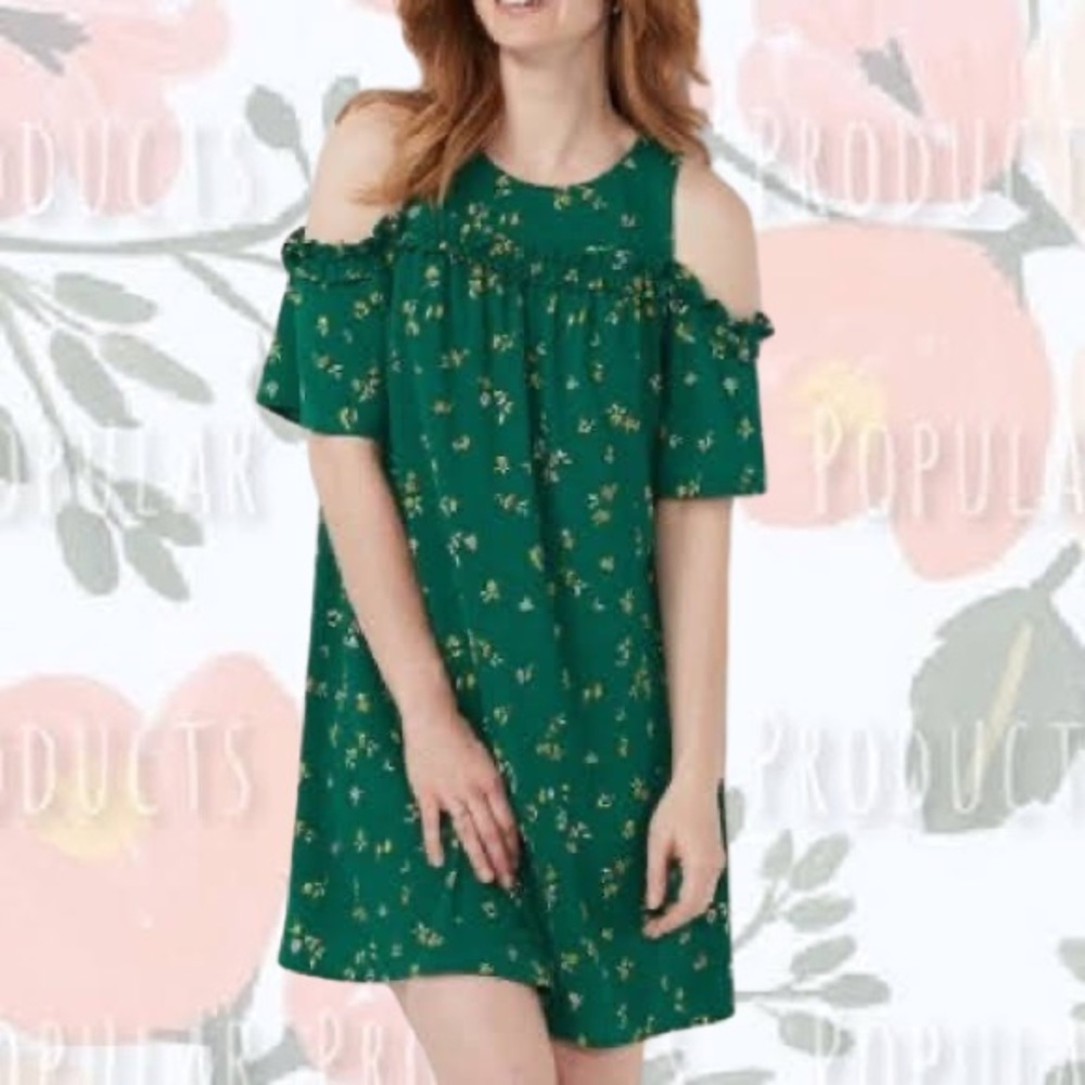 LC Lauren Conrad | Ruffle Cold-Shoulder Dress